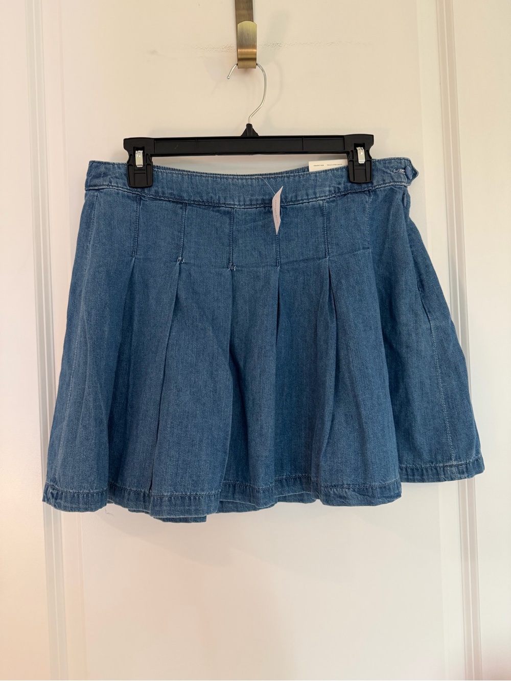 American Eagle Outfitters Denim Pleated Mini Skirt - Blue